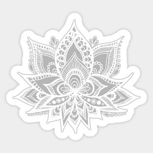 Grey Lotus Flower Sticker